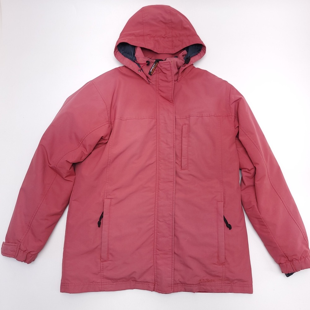Vintage L.L. Bean Women's M Outdoor Jacket‎ 3 in 1 Coat Stowaway Hood Red Medium